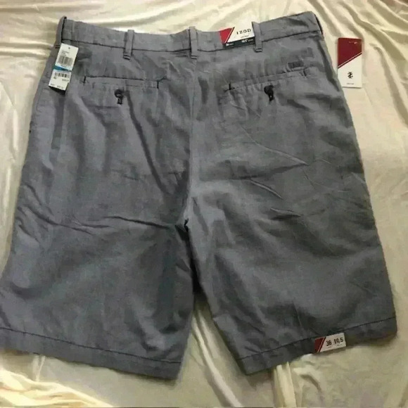 Flat Front Izod Blue Shorts Sz 36 NWT - Picture 2 of 5